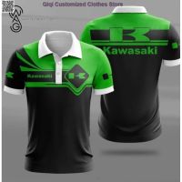 Kawasaki logo Racing Team Polyester 3D Full Print Pullover Polo shirt