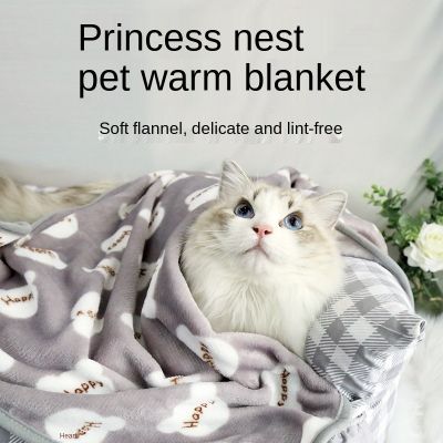 Autumn and winter to keep warm printed flannel rugs cartoon dog blanket that dog kennel cat litter gift mat mat