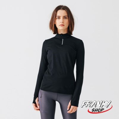 [พร้อมส่ง] เสื้อเจอร์ซีย์ผู้หญิงแขนยาวใส่วิ่ง Womens Long-Sleeved T-Shirt Zip