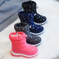 2021 New Fashion Waterproof Kids Boots for Girls Boys Furry Childrens Shoes Winter Warm Plush Snow Boots Girls Shoes E08105