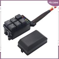 Hicaee ชุดกล่องฟิวส์และรีเลย์12V กล่องรีเลย์แบบมีสายสำหรับรถยนต์รถยนต์