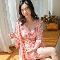 --SY23726♣▨㍿ jamas womens sexy ice silk th sat if leord pt ghtdress h d spender two-piece home service