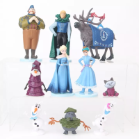 Betterservice 10Pcs Carton Disneys  Frozen Theme ElsaS Princess PVC Action Figure Annas Olaf ของเล่นตุ๊กตาเด็กของขวัญ5-9ซม.