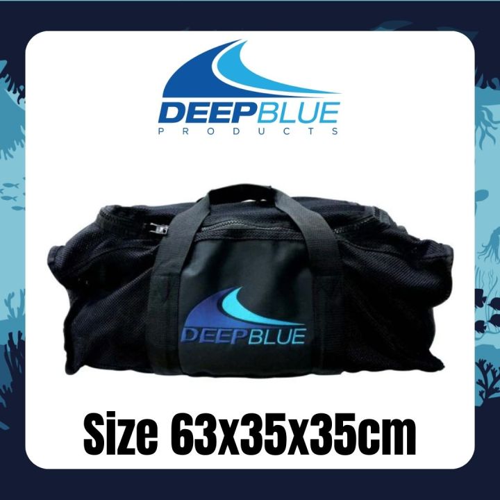DEEP BLUE SCUBA Nylon Mesh GEAR BAG Size 63x35x35cm scuba diving freediving snorkeling equipment BLACK