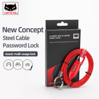 CATEYE Bicycle Lock 1.5m Security Loop Cable Password Lock Steel Lock Motorcycle Anti-theft Cycling MTB Bike Accessories