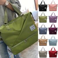 Superior Home Shop Oxford Cloth Womens Large Capacity Short Trip Bag Wet Dry Separation Handbag Solid Color Shoulder Bag