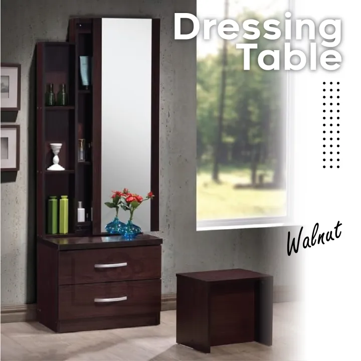 Storage Mirror Stand Dresser Table, Mirror With Stand For Table