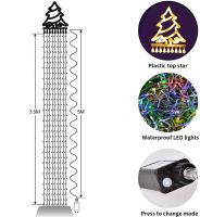 350Leds ต้นคริสต์มาส T Oppers ไฟ8โหมดกลางแจ้ง IP65กันน้ำน้ำตกแสงพวงมาลัยแสงสำหรับสวนกลางแจ้งตกแต่งบ้าน