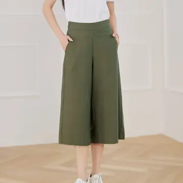 New Ladies Casual Wide Leg Plain Culottes 3/4 Length Shorts Trousers Pants