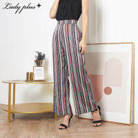 Lady Plus กางเกงขาบานลายริ้ว | Striped Flare Pants