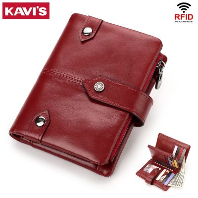 （Layor wallet） 100หนังแท้ย้อนยุคหนังนิ่มผู้ชายและผู้หญิงกระเป๋าสตางค์สั้นชั้นแรกกระเป๋าคลัทช์ธุรกิจกระเป๋าสตางค์กระเป๋าถือ RFID ปิดกั้น