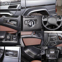 คาร์บอนไฟเบอร์นุ่มภายในคอนโซลกลางระบายอากาศปกตัดสำหรับ Benz G คลาส W463 2013-2018อุปกรณ์เสริม