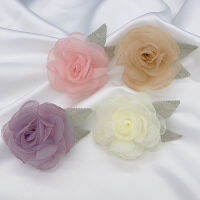 50Pcs 3.7 "Solid Handmade คุณภาพสูง Rosette Leaf สำหรับเด็กทารกอุปกรณ์เสริมผมงานแต่งงานตกแต่งสัตว์เลี้ยงผู้หญิงเข็มกลัด