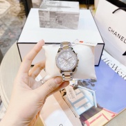 Chuẩn Auth Đồng Hồ Nữ Caravelle 45L148 mặt trắng dây demi Size 36mm