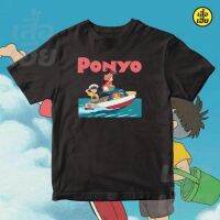 prevalent เสื้อยืดแขนสั้นสำหรับผู้ชายและผู้หญิง Ponyo Studio Ghibli V2 ผ้าCotton 100% ผ้าดีมากก มีขาวและดำ  ส่งไววันต่อวันจ้า