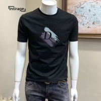 Intirage เสื้อยืดผู้ชาย M-3XL,เสื้อยืดลำลองแฟชั่นเกาหลีบางสีทึบสวมใส่ได้หลายโอกาสเสื้อยืดของผู้ชายแขนสั้น