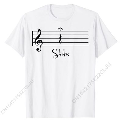Funny Music Notes Shirt Shh Quarter Fermata Teacher Gift T-Shirt Cal T Shirts For Men Cotton T Shirt Fashionable Discount