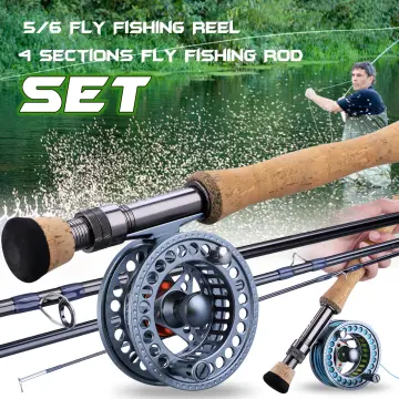 Fishing Rod Portable Fly Fishing Rod Combo Ultralight Fly Rods and 5/6  Machined Aluminum Fly Fishing Reel Set Fishing Tackle for Beginners Fishing