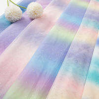 2หลา Rainbow Gradient Sequined ผ้า Tulle DIY เย็บ Baby Shower Tutu กระโปรงงานแต่งงานชุดตกแต่งแอฟริกันตาข่าย Fabric