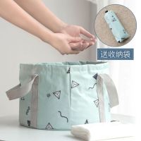 ▼♤ஐ Folding bucket for outdoor travel portable washbasin business trip large laundry bag foot washing and soaking