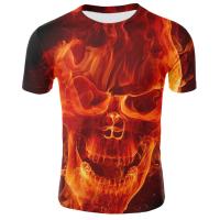 2023 newnew Street ชายหนุ่ม Skull TShirt Tide Mens สยองขวัญรูปแบบ TEE