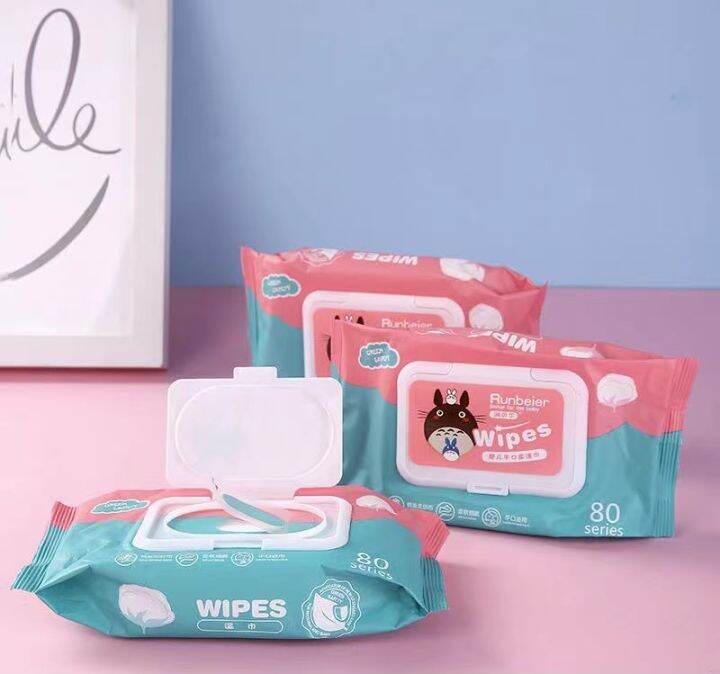 Baby Wipes 80Pcs Per Pack 99 Water Hypoallergenic (NonAlcoholwet