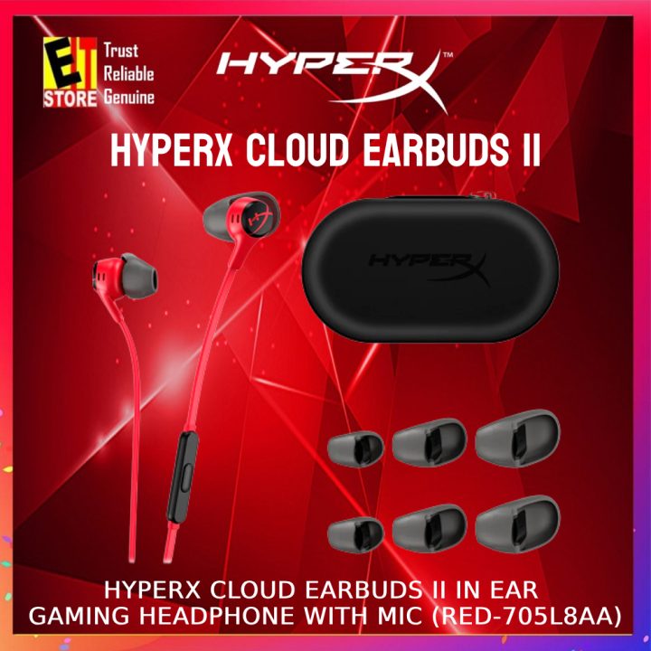 Hyperx Cloud Earbuds Ii In Ear Gaming Headphone With Mic Red Black Lazada 9687