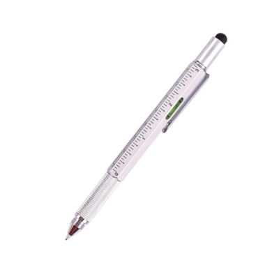 UNLAWFUL เงินสีเงิน ปากกามัลติฟังก์ชัน พลาสติกทำจากพลาสติก ปากกาลูกลื่น เครื่องมือก่อสร้างสำหรับ ปากกาคาปาซิทีฟ อุปกรณ์เขียน