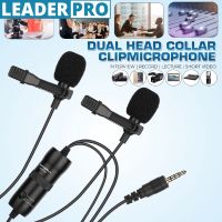 Dual Head Lavalier Condenser Microphone Audio Record for Andriod for iPhone for DSLR Camcorder New