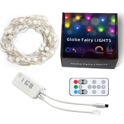 10M WIFI Bluetooth Globe Fairy Lights Outdoor RGB Garland Festoon LED String Lights Party Decor Works With Fairy APP Control Power Points  Switches Sa