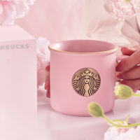 Starbuck Cup Gift Box Cherry Blossom Season Pink Bronze Mug Couple Coffee Cup Ceramic Mug Drinking Cup