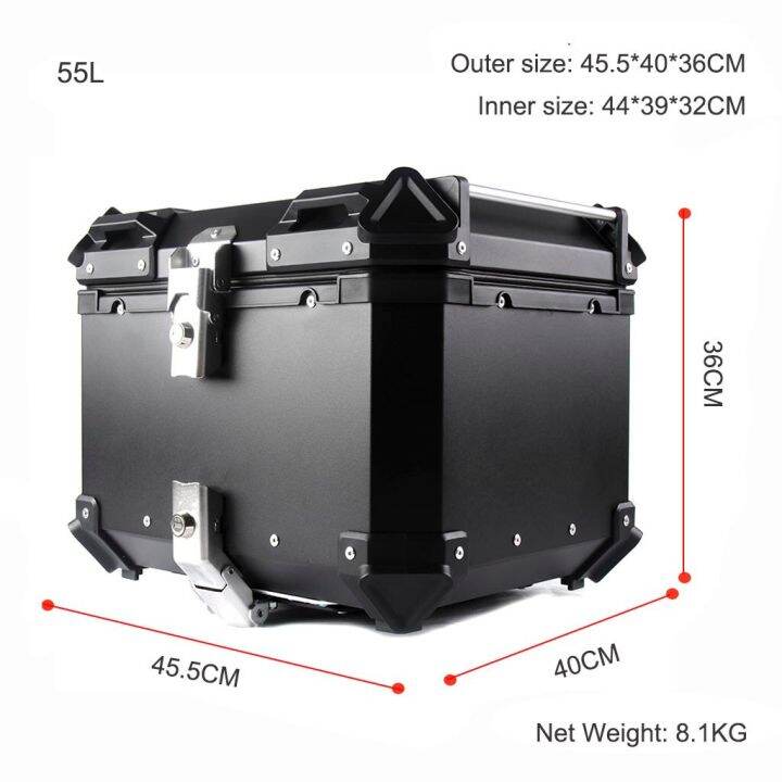 100L 80L 65L 55L Motorcycle Rear Top Luggage Box Helmet Case Tail