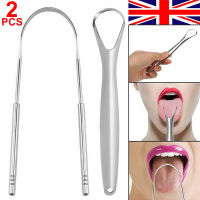 BEAUTYBIGBANG 2Pcs/Set Tongue Scraper Cleaner for Adults Surgical Grade Stainless Steel Metal Tongue Brush Dental Kit Professional Eliminate Bad Breat