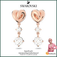 ?Swarovski?ต่างหูพลอยกุหลาบสีทองหัวใจ,ต่างหูแฟชั่นสตรีเงินสเตอร์ลิง S925,ของขวัญวันเกิดวันวาเลนไทน์