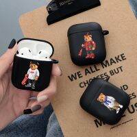 Fashion Cute Cartoon Bear Silicone Case For Apple Airpods 3 2 1 Cases Bluetooth Earphone Cover for airpods Pro 3 Black Cover Bag Headphones Accessorie