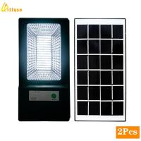 2pcs/lot 50W LED Solar Street Light Radar PIR Motion Sensor Wall Timing Lamp Waterproof for Plaza Garden Yard Remote Control