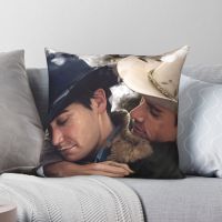 {fabric sofa} BrokebackPillowcase โพลีเอสเตอร์ผ้าลินินกำมะหยี่พิมพ์ซิปตกแต่งโยนปลอกหมอนโซฟาปลอกหมอนอิงขายส่ง