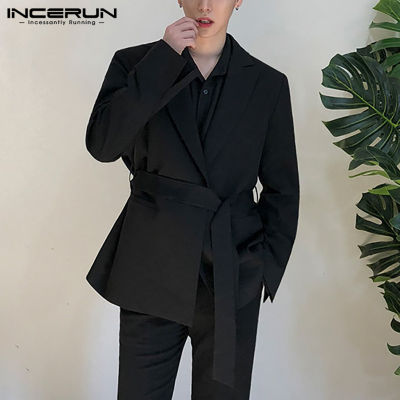 (Korea Style)  INCERUNชายสไตล์เกาหลียาวเสื้ออย่างเป็นทางการเสื้อBlazer Fitแจ็คเก็ต