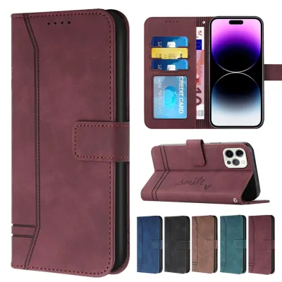 Phone Case for iphone 14 14 pro 14 plus Solid Color Card Wallet for iphone 11 12 13 14 pro max 6 7 8 plus xr xs max Flip Cover