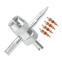 Valve Core Removal Tool Valve Stem Puller 4 in 1 Tire Valve Stem Removal Tool Auto Accessories for Car Truck Motorcycle 4pcs Copper Valve Core Tyre Cl