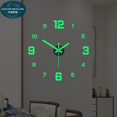 XMDS นาฬิกา ความคิดริเริ่ม โดยสังเขป แสงระยิบระยับ นาฬิกาดิจิตอล สไตล์ยุโรป DIY นาฬิกาแขวนเงียบ ไม่เจาะรู นาฬิกาแขวน