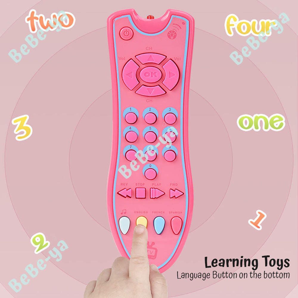 Baby Remote Control Toys - English Simulation Music TV Remote Control Phone Toy For Kids Early Learning Music