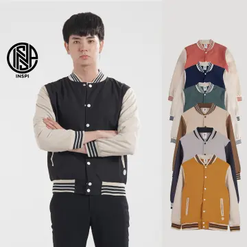 Black Varsity Jacket - Korean Men Fashion – 179CM.Korea