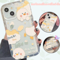 -MLC.77- เคสลายการ์ตูนเป็ดน่ารัก TPUใสกันกระแทก เว้ากล้อง สำหรับ14 14PRO 14MAX 11 13 13pro 11PROMAX 12PROMAX ทุกรุ่น #5023