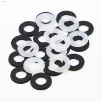 ✇♧ 50/100pcs M2 M2.5 M3 M4 M5 M6 M8 M10 M12 White Black Nylon Plastic Flat Washer Plane Spacer Insulation Seals Gasket Ring