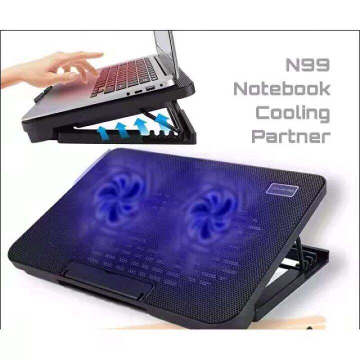 New N99 Dual Fan Notebook Cooling Partner Heavy Duty Cooler Pad Lazada PH