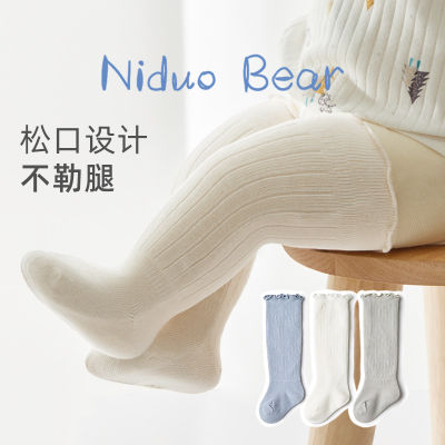 ถุงเท้าข้อยาวถุงเท้าเด็ก Nido Bear ถุงเท้าผ้าฝ้ายฤดูใบไม้ผลิและฤดูใบไม้ร่วงถุงเท้าข้อสูงเหนือเข่าสำหรับเด็กถุงเท้ายาวสำหรับฤดูใบไม้ร่วงและฤดูหนาว ~