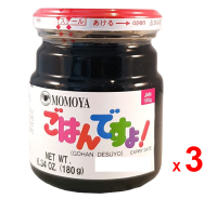 MOMOYA สาหร่ายปรุงรส โมโมยะ เอโดะ มุราซากิ โนริ ซึคุดานิ สูตรสาหร่ายเขียวญี่ปุ่น สารสกัดจากหอยเชลล์ และปลาโบนิโตะ ผลิตในประเทศญี่ปุ่น 3 ขวด ขวดละ 180 กรัม