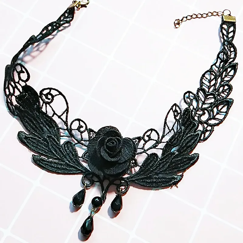 Gothic Punk Lace Choker Necklace For Women Fashion Retro Clavicle Chain  Halloween Collar Choker Steampunk Jewelry