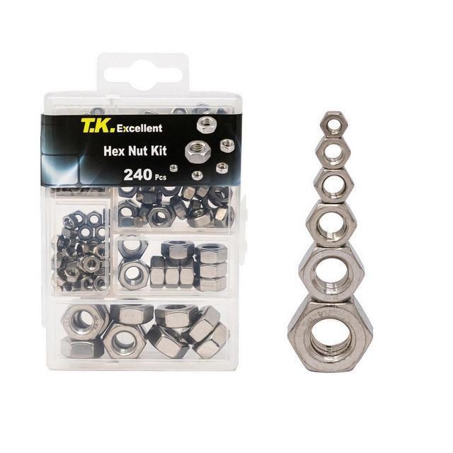 t-k-excellent-304-stainless-steel-hex-hexagon-nuts-m3-m4-m5-m6-m8-m10-kits-240-pcs-hex-hexagon-self-locking-nut-kit